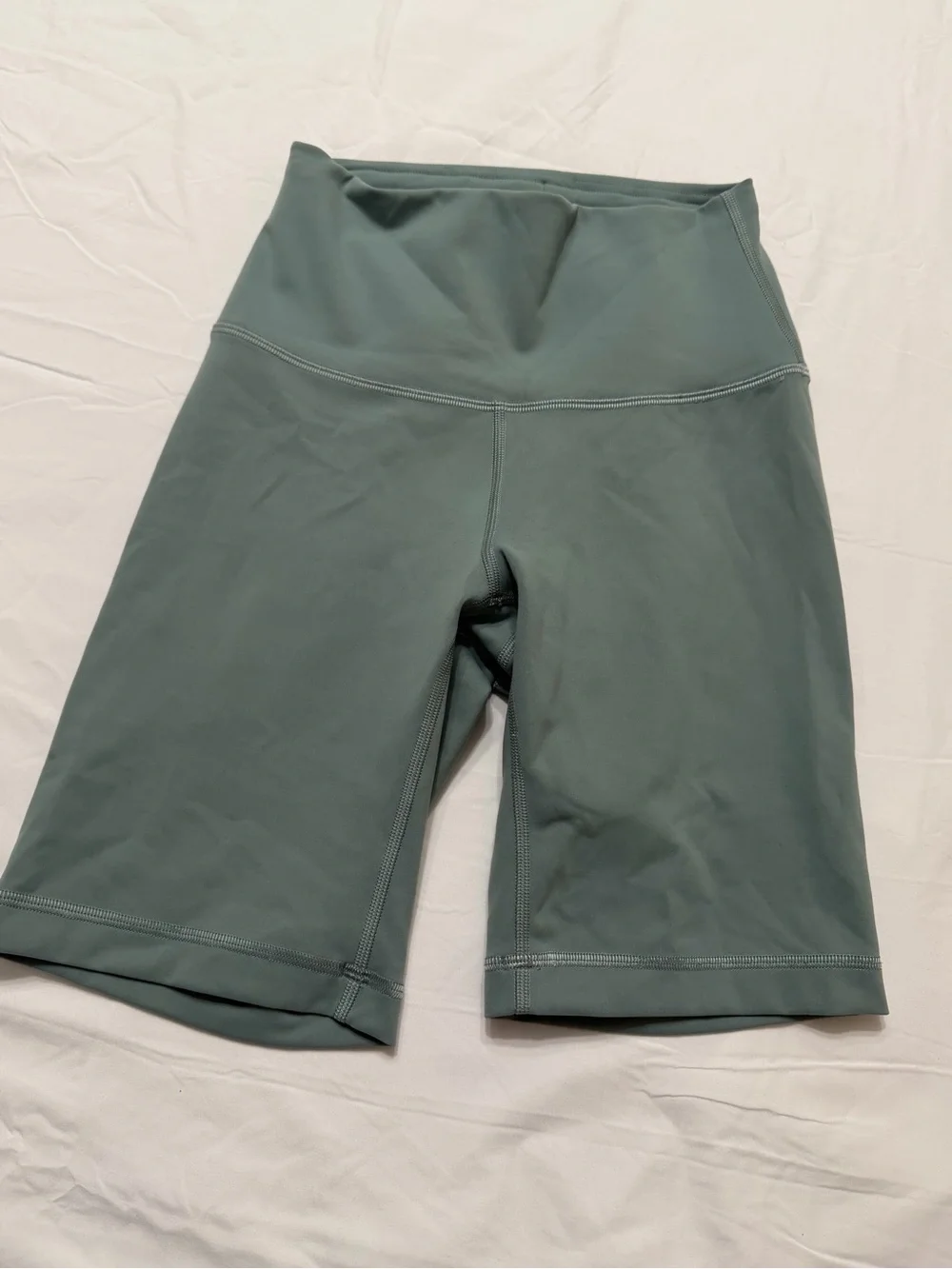 High-Waist Sage Green Bike Shorts - Lululemon Style 4 004